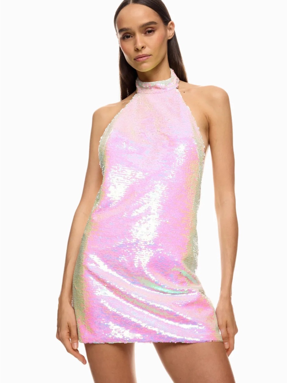 Bronx and Banco Farah Pink Halter Neck Mini Dress